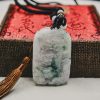 icy white jade pendant back