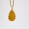 24K solid gold flower pendant