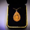 24K solid gold flower pendant
