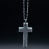 18k white gold chain with jade cross
